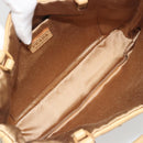 PRADA Studs Tote Bag Leather Beige Gold BN0181 Auth am12230V-16