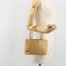 PRADA Studs Tote Bag Leather Beige Gold BN0181 Auth am12230V-22