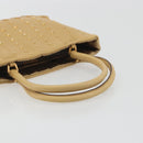 PRADA Studs Tote Bag Leather Beige Gold BN0181 Auth am12230V-7