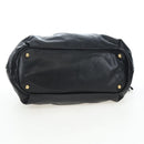 PRADA Side Ribbon Hand Bag Leather Black Gold BR4240 Auth am12234V-11