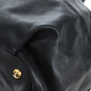 PRADA Side Ribbon Hand Bag Leather Black Gold BR4240 Auth am12234V-15