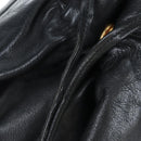 PRADA Side Ribbon Hand Bag Leather Black Gold BR4240 Auth am12234V-16