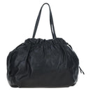 PRADA Side Ribbon Hand Bag Leather Black Gold BR4240 Auth am12234V-3