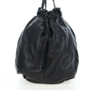 PRADA Side Ribbon Hand Bag Leather Black Gold BR4240 Auth am12234V-4