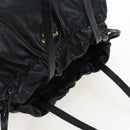 PRADA Side Ribbon Hand Bag Leather Black Gold BR4240 Auth am12234V-6