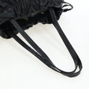 PRADA Side Ribbon Hand Bag Leather Black Gold BR4240 Auth am12234V-7
