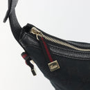 GUCCI GG Canvas Pretty Shoulder Bag Black Gold 162895 Auth am12235V-14