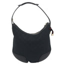GUCCI GG Canvas Pretty Shoulder Bag Black Gold 162895 Auth am12235V-3