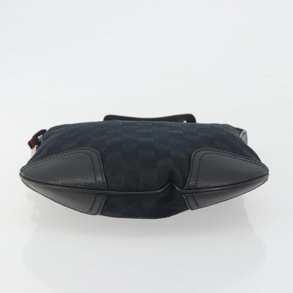 GUCCI GG Canvas Pretty Shoulder Bag Black Gold 162895 Auth am12235V