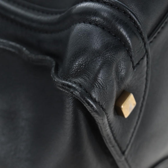 CELINE Luggage Hand Bag Leather Black Gold Auth am12236V