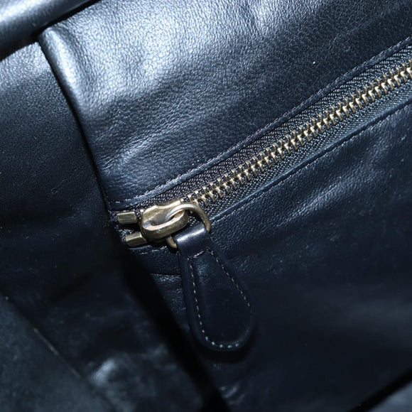 CELINE Luggage Hand Bag Leather Black Gold Auth am12236V