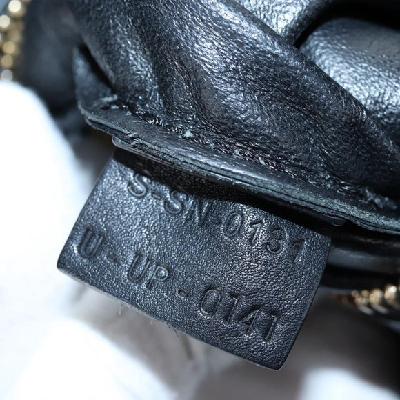 CELINE Luggage Hand Bag Leather Black Gold Auth am12236V