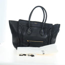 CELINE Luggage Hand Bag Leather Black Gold Auth am12236V-12