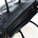 CELINE Luggage Hand Bag Leather Black Gold Auth am12236V-7