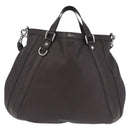 GUCCI Shoulder Bag Leather 2way Outlet Brown Silver 268641 Auth am12238V-2