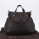 GUCCI Shoulder Bag Leather 2way Outlet Brown Silver 268641 Auth am12238V-26