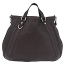 GUCCI Shoulder Bag Leather 2way Outlet Brown Silver 268641 Auth am12238V-3