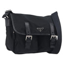 PRADA Shoulder Bag Nylon Black Silver BT0172 Auth am12240V-1