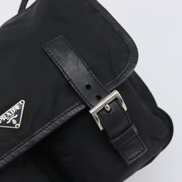 PRADA Shoulder Bag Nylon Black Silver BT0172 Auth am12240V