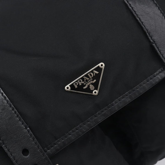 PRADA Shoulder Bag Nylon Black Silver BT0172 Auth am12240V