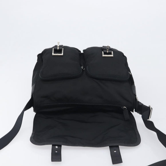 PRADA Shoulder Bag Nylon Black Silver BT0172 Auth am12240V