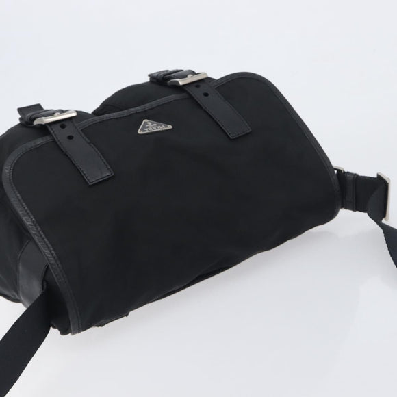 PRADA Shoulder Bag Nylon Black Silver BT0172 Auth am12240V