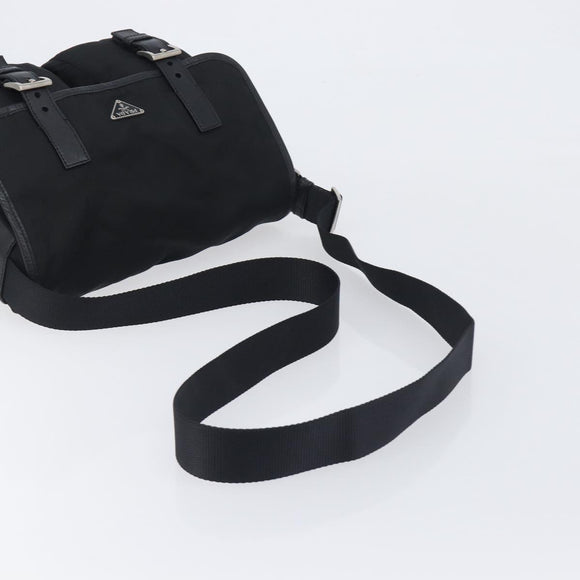 PRADA Shoulder Bag Nylon Black Silver BT0172 Auth am12240V