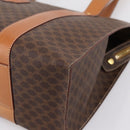 CELINE Macadam Canvas Tote Bag PVC Leather Brown Gold Auth am12243V-10