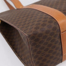 CELINE Macadam Canvas Tote Bag PVC Leather Brown Gold Auth am12243V-11