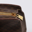 CELINE Macadam Canvas Tote Bag PVC Leather Brown Gold Auth am12243V-14