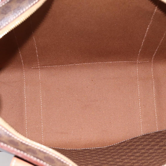 CELINE Macadam Canvas Tote Bag PVC Leather Brown Gold Auth am12243V