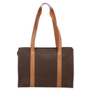 CELINE Macadam Canvas Tote Bag PVC Leather Brown Gold Auth am12243V-3