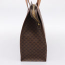 CELINE Macadam Canvas Tote Bag PVC Leather Brown Gold Auth am12243V-5