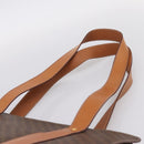 CELINE Macadam Canvas Tote Bag PVC Leather Brown Gold Auth am12243V-8