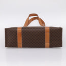 CELINE Macadam Canvas Tote Bag PVC Leather Brown Gold Auth am12243V-9