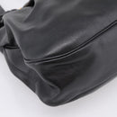 PRADA Tote Bag Calf Skin Black Gold Auth am12245SAM-11