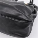 PRADA Tote Bag Calf Skin Black Gold Auth am12245SAM-12