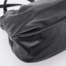 PRADA Tote Bag Calf Skin Black Gold Auth am12245SAM-13