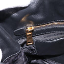 PRADA Tote Bag Calf Skin Black Gold Auth am12245SAM-19