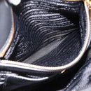 PRADA Tote Bag Calf Skin Black Gold Auth am12245SAM-20