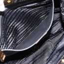 PRADA Tote Bag Calf Skin Black Gold Auth am12245SAM-21