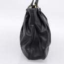 PRADA Tote Bag Calf Skin Black Gold Auth am12245SAM-4