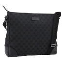 GUCCI GG Canvas Shoulder Bag Black Silver 110054 Auth am12249V-1