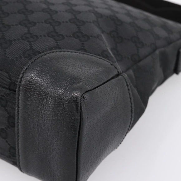 GUCCI GG Canvas Shoulder Bag Black Silver 110054 Auth am12249V