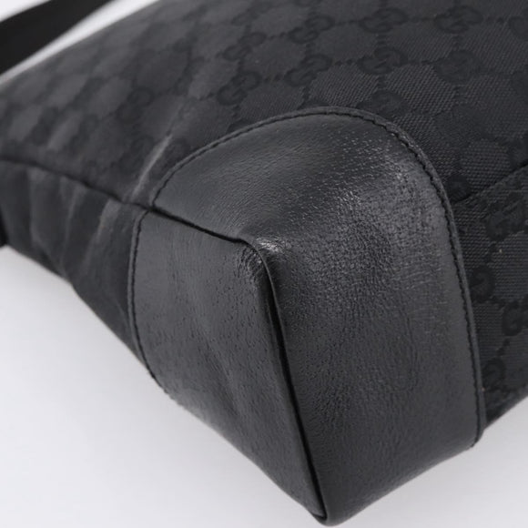 GUCCI GG Canvas Shoulder Bag Black Silver 110054 Auth am12249V
