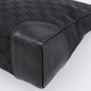 GUCCI GG Canvas Shoulder Bag Black Silver 110054 Auth am12249V-15