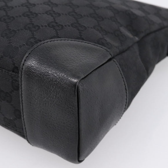 GUCCI GG Canvas Shoulder Bag Black Silver 110054 Auth am12249V