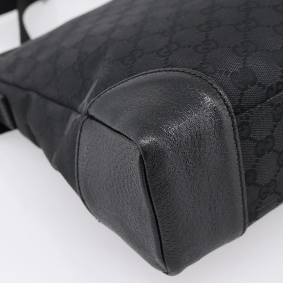 GUCCI GG Canvas Shoulder Bag Black Silver 110054 Auth am12249V
