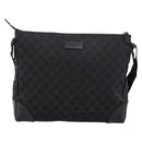 GUCCI GG Canvas Shoulder Bag Black Silver 110054 Auth am12249V-13