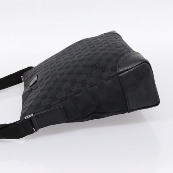 GUCCI GG Canvas Shoulder Bag Black Silver 110054 Auth am12249V